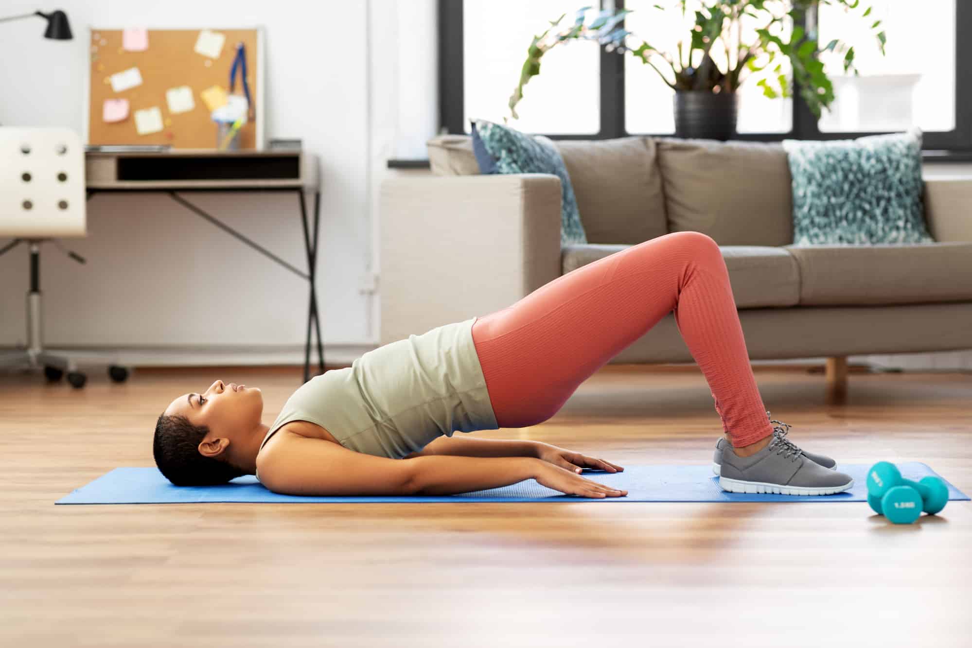 Woman doing kegel exercises