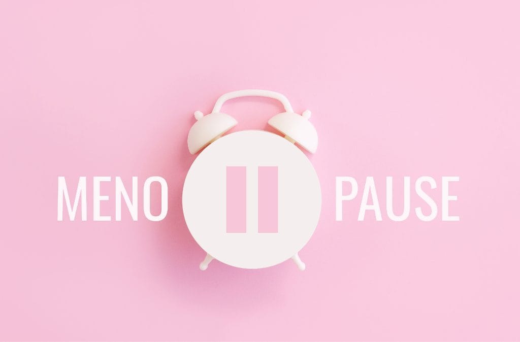 Menopause clock on a pink background
